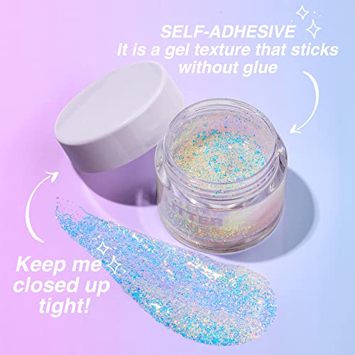 Holographic Body Glitter Gel - 4pc Festival Makeup Set