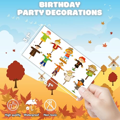 Scarecrow Temporary Tattoos for Kids - 10 Sheets, 100 PCS