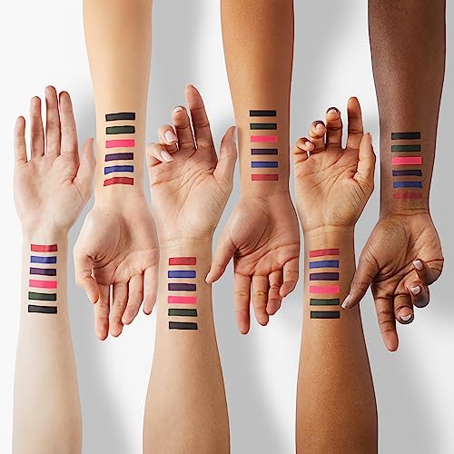 Erinde 6 Colors Liquid Winged Eyeliner Stamp Pen Set, Double-Ended Black Red Green Purple Blue Eye Liner Pencil, Long-lasting Waterproof Stamp Eyeliner Set for Eye Face Makeup
