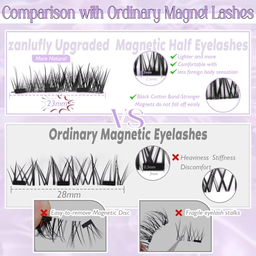 Magnetic Eyelashes Cat Eye Magnetic Lashes Kit with Applicator Manga No Glue Lashes Double Sided Magnetic Lashes Wispy Magnetic Eyelashes Kit by zanlufly