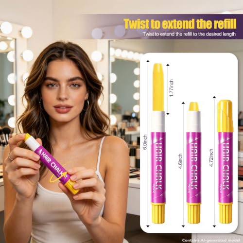 Artdone Hair Chalk Kit 10 Colors - Temporary Washable Hair Dye Pens