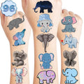 101 PCS Cute Elephant Temporary Tattoos Themed 1st Birthday Party Decorations Supplies Favors Decor Baby Pink Blue Animal Tattoo Stickers Gifts For Boys Girls Classroom School Prizes Carnival Cartoon