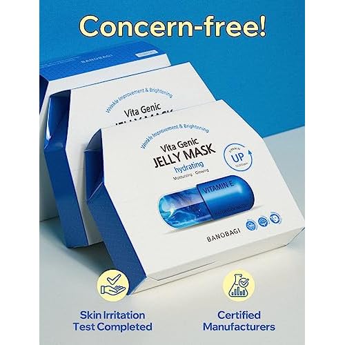 BANOBAGI Vita Genic Jelly Hydrating Face Masks Beauty w/Essence & 11 Vitamin Complex | Korean Face Mask Skin Care Sheet | Moisturizing Face Mask Facial Care for Dull & Dry Skin (1.8 fl oz, 10 Sheets)