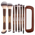 MAANGE 7-Piece Dual-Ended Makeup Brush Set with Bag