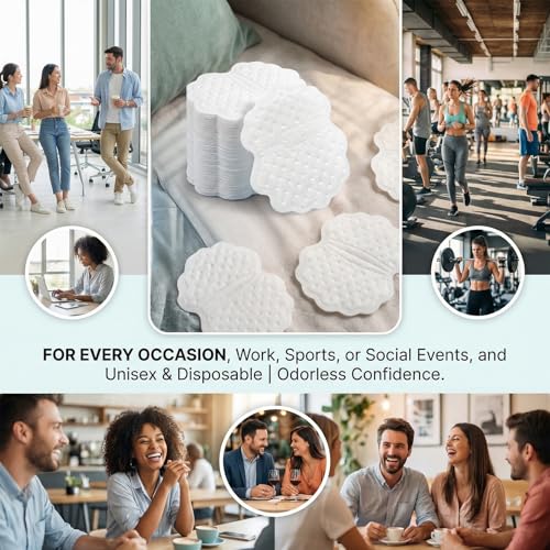 100 Pack Disposable Underarm Sweat Pads - Comfortable & Absorbent