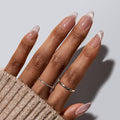 BTArtbox Press On Nails Medium Almond Cat Eye Nails 32Pcs Full Kit – Variation 12-Liquid Radiance