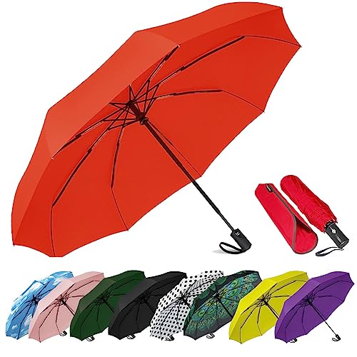 SIEPASA Windproof Travel Compact Umbrella-Automatic Umbrellas for Rain-Compact Folding Umbrella, Travel Umbrella Compact, Small Portable Windproof Umbrellas for Men Women Teenage. (Green)