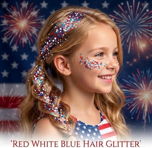 Patriotic Red White Blue Glitter Stick - Waterproof Face Body Makeup