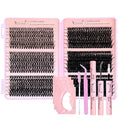 V-uCool 708 Pcs DIY Lash Clusters Kit, D Curl 30D?100D 8?16mm Mix, Fluffy Wispy Cluster Lashes with Bond & Seal, Tweezer, 5 Pads & Brush