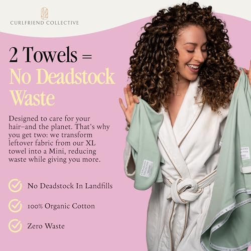 Cotton Cloud Hair Towel Duo - XL + Mini for Curly Hair