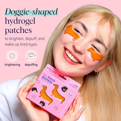 SpaLife Hydrogel Under Eye Patches - Dachshund Shape, 8 Pairs