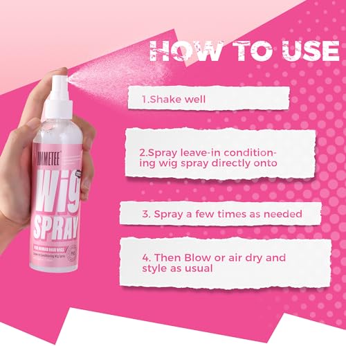 immetee Leave-In Conditioner Spray for Human Wigs, 8.4 fl oz