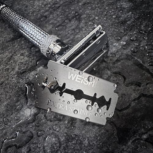 WEISHI 50Count Single Edge Razor Blades- Double Edge Safety Razor Extra Stainless Blades -Men's Safety for Shaving