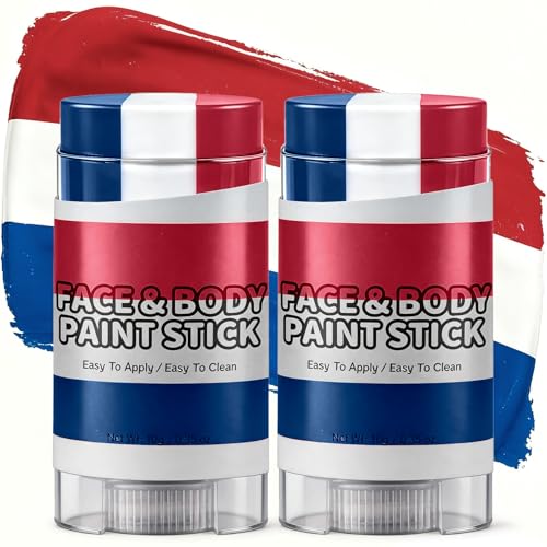 3-in-1 Red, White & Blue Face Paint Stick for Sports Fans