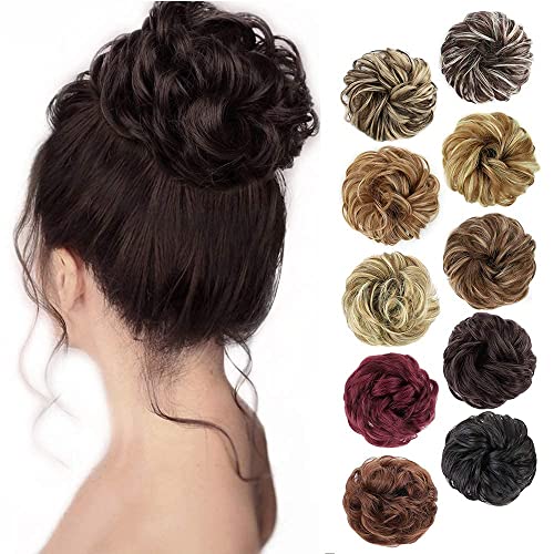 Messy Bun Hair Piece Scrunchie - Dark Brown Synthetic Hair Extension