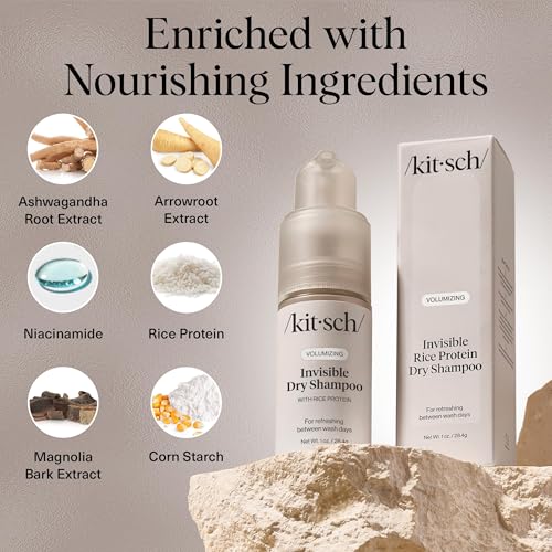 Kitsch Volumizing Rice Protein Dry Shampoo Powder Pump - 1 oz Travel Size