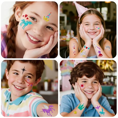 Temporary Tattoo Markers + 142 Stencils for Kids