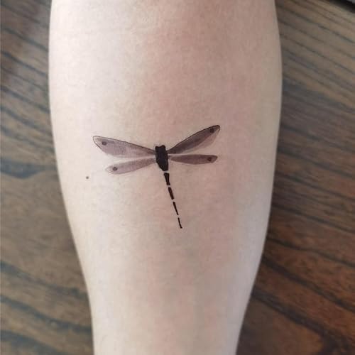 Dragonfly Temporary Tattoo Sticker Waterproof Insects Adult Men Women Hand Arm Shoulders Body Art 10.5X6cm Set of 12 (SF269)