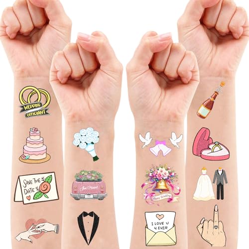 96 PCS Wedding Temporary Tattoos - Party Favors & Decorations
