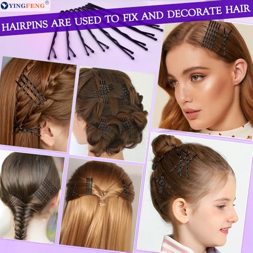 510 Piece Black Bobby Pins & Hair Clips Set with Nets