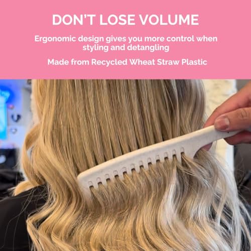 Wide Tooth Comb for Curly & Wavy Hair - Detangling Shower Comb