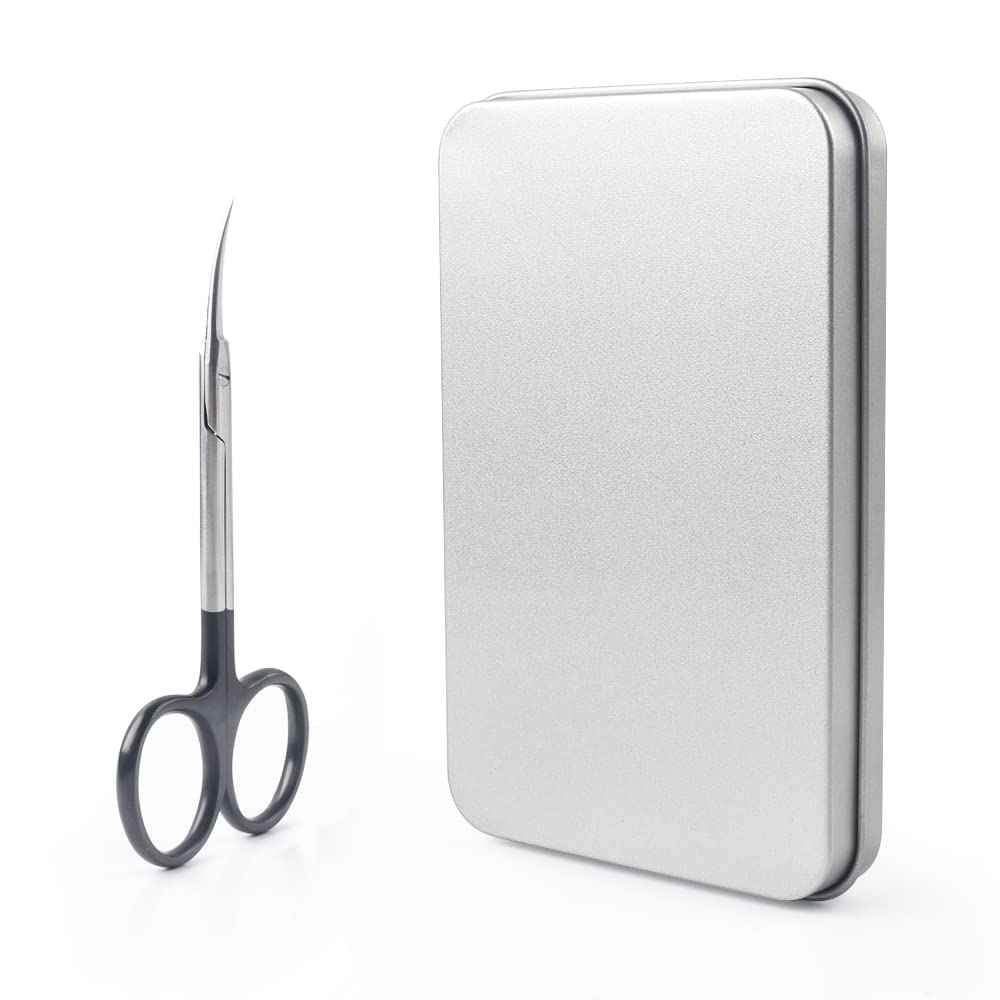 Qunzhao Cuticle Scissors for Women and Men Curved Stainless Steel with Tip Grooming Blades Manicure Nail for Dry Skin Nail Scissors (3)