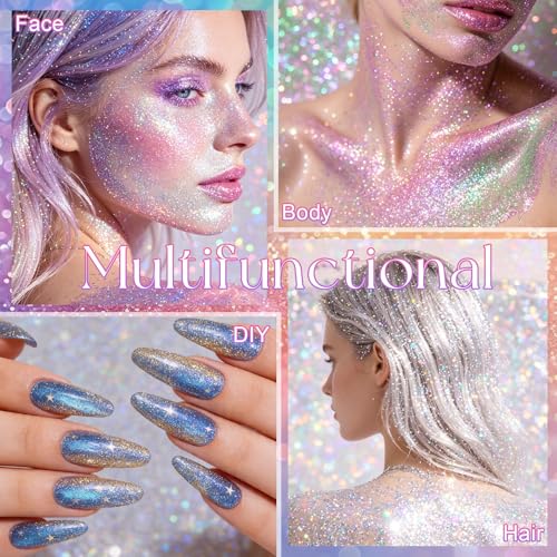 DAGEDA Roll-On Body Glitter - Holographic Pink Shimmer