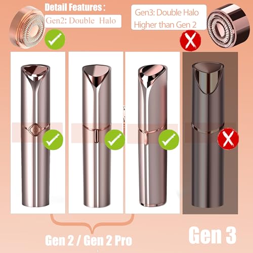 Rose Gold Replacement Heads for Facial Hair Removal Gen 2 - 6 Pack