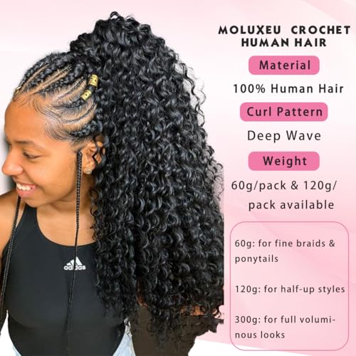 18 Inch Deep Wave Crochet Hair for Black Women - 60g Pre-Separated