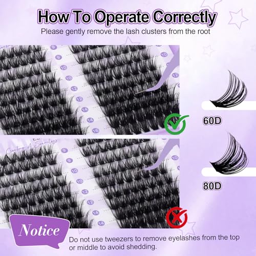 Cluster Lashes 60D+80D 540PCS DIY Eyelash Extensions 9-16mm
