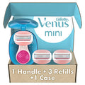 Gillette Venus Travel Women's Razor with 3 ComfortGlide Blades & Case