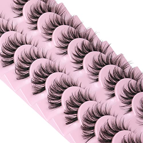 Wispy False Eyelashes 15mm Clear Band Faux Mink D-Curl
