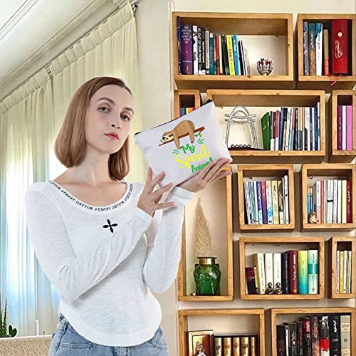LEVLO Funny Sloth Cosmetic Make Up Bag Sloth Lover Inspired Gift My Spirit Animal Is A Sloth Makeup Zipper Pouch Bag (Spirit Animal Sloth)