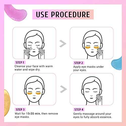 Under Eye Patches Gold and Hyaluronic Acid for puffy eyes,Rose Eye Masks for Dark Circles and Puffiness skin care Smooth Wrinkles products 30 Pairs