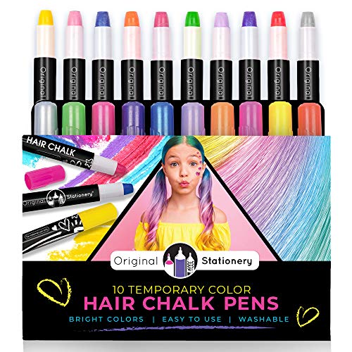 Hair Chalk Pens 10-Pack Washable Temporary Hair Color for Kids