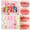 6 Fruit Flavored Roll-On Lip Gloss Set Non-Sticky High Shine