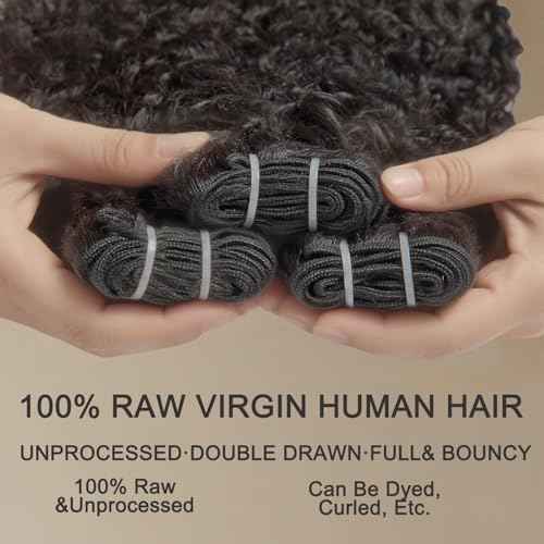 Burmese Curly Bundles Human Hair 20 22 24 Inch 3 bundies 100% Unprocessed Quick Weave 3C4A Water Wave with Spiral Curly End Real Human Hair Extensions for Woman Natural Black
