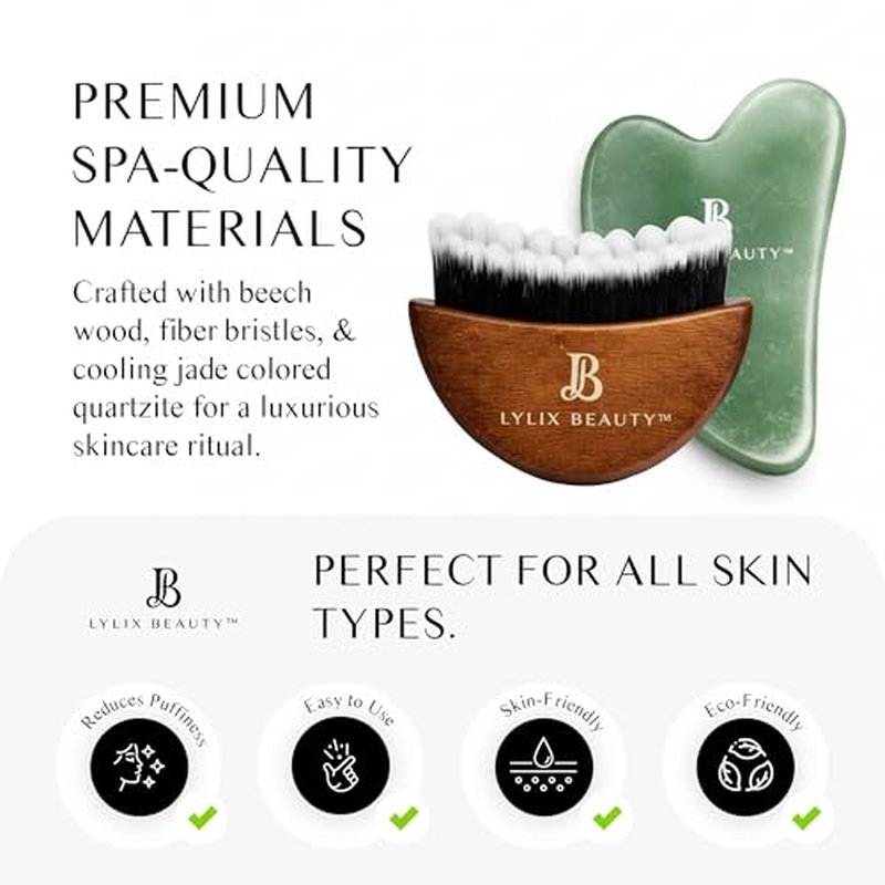 Lymphatic Contour Face Brush & Jade Gua Sha Set