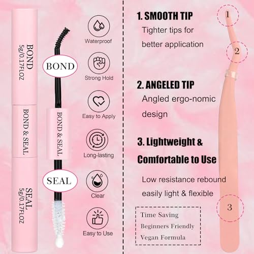 DIY Eyelash Extension Kit - 140 Pcs Cluster Lashes with Bond & Seal