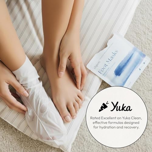 Clapoti Korean Foot Masks 0.9 Fl Oz - Natural Green Tea & Shea Butter, Deep Hydration & Softening, Vegan Treatment Socks for Dry Feet, 1 Pack