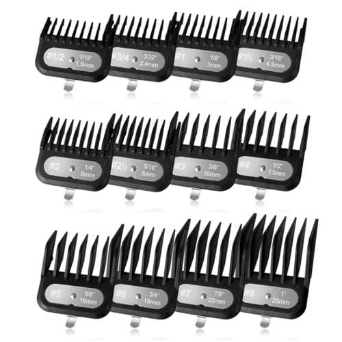 LAVEST Clipper Guards Set for Wahl Clippers, 12 Pieces, 1/16" to 1"
