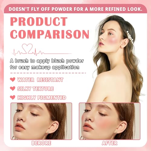 4-Color Blush Palette with Brush - Matte & Shimmer