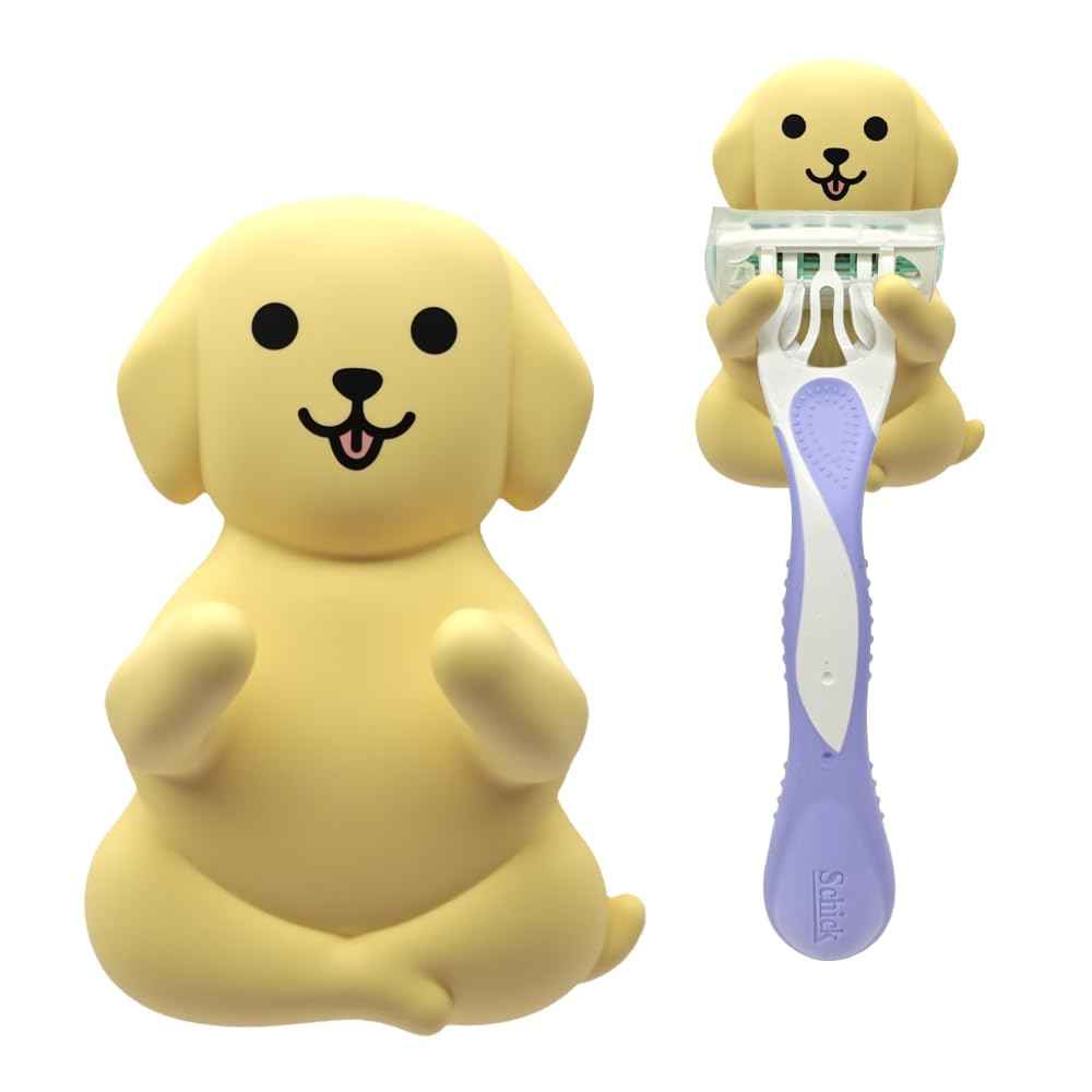 JMYROG Labrador Waterproof Silicone Razor Holder, for Shower Room Bathroom Kitchen Living Room Office Hanging Razors Plugs Towels, Animal Razor Holder for Women, Funny Gifts for Dog Lovers Dog Mom Dad
