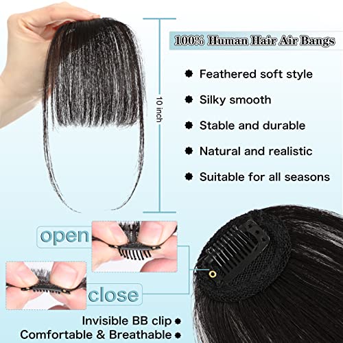 Clip-In Human Hair Bangs for Women - Wispy & French