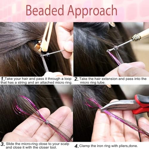 Celinabella Galaxy Pink Hair Tinsel Kit - 6 Packs, 1500 Strands, 48"