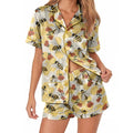 Women's Soft Satin Pajamas Set - 2-Piece Button Down Sleepwear