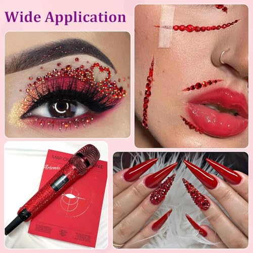 Red Resin Rhinestones 2-6mm Flatback Gems for DIY Crafts & Nail Art 25000pcs