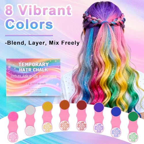 8 Color Temporary Washable Hair Chalk for Women