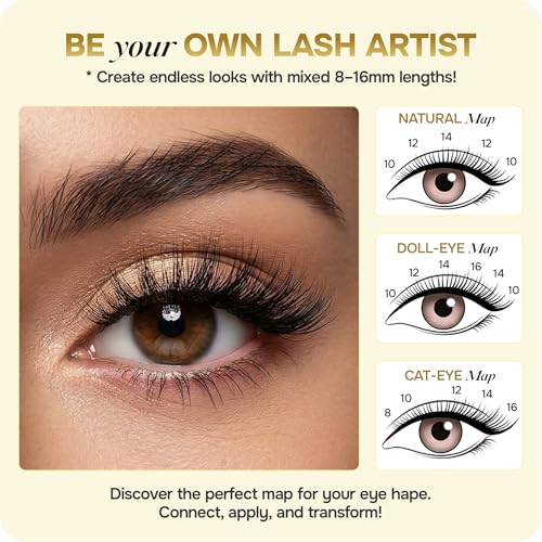 Q&T 600pc Lash Clusters Bundle 8-16mm D Curl Extensions