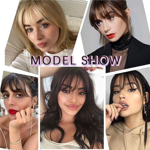 Clip-In Bangs French Fringe with Temples - Black & Brown